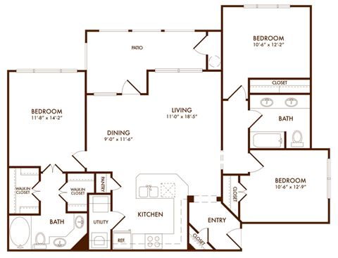 Hudson Miramont Apartments C1 Floor Plan